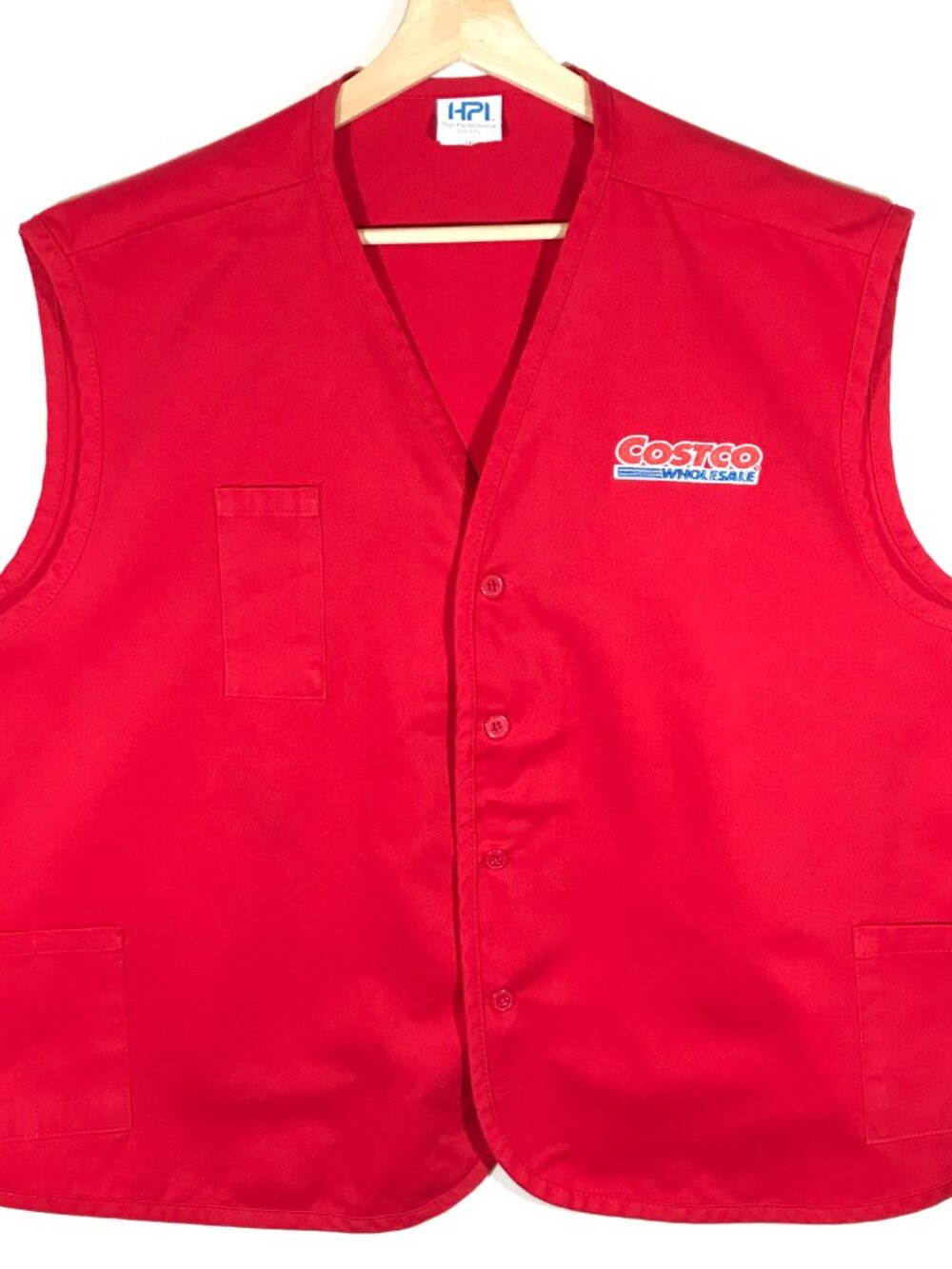 HPI Adult's 2XL Red Costco Employee Workwear Uniform Button Up Vest